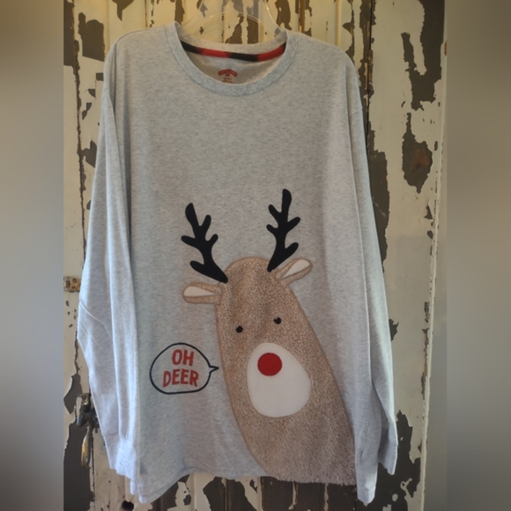 2XL by Holiday Time, Oh Deer Lounge Shirt
